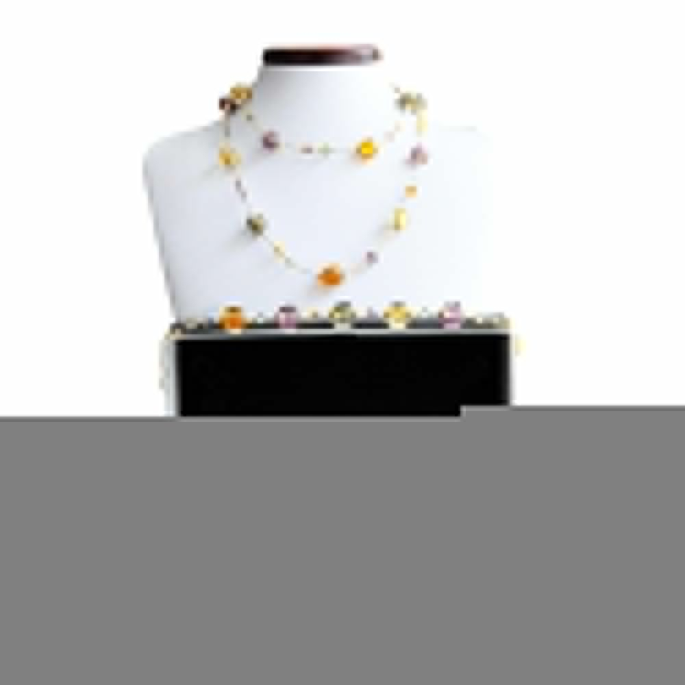 Fizzy ambar - conjunto de joyería larga en cristal de murano de venecia