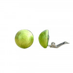 Boucles d'oreilles verre de venise vert anis