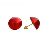 Boucles boutons rouge verre de murano