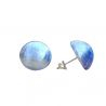 Aretes botón azul joyas de genuino cristal murano de venecia