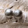 Aretes botón de plata joyas de genuino cristal murano de venecia