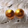  brincos de vidro murano botoes ouro ambar de veneza