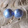  knopf-ohrringe blau schmuck aus echtem muranoglas 