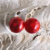 Red buttons murano earrings jewelry genuine murano glass venice