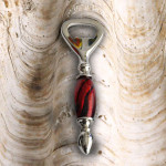 Red bottle opener murano glass