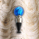 Blue wine stopper murano glass