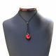 Red heart pendant necklace genuine murano glass