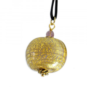 Oignon rose pendentif en verre de murano de venise