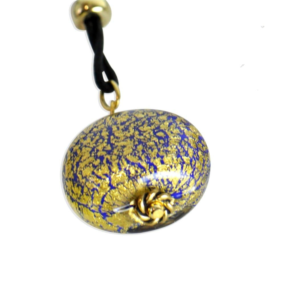 Navy blue necklace pendant onion murano glass venice