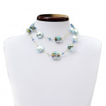 Collar murano azul joya en verdadero murano de venecia