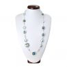 Glass necklace murano blue long genuine glass venetian